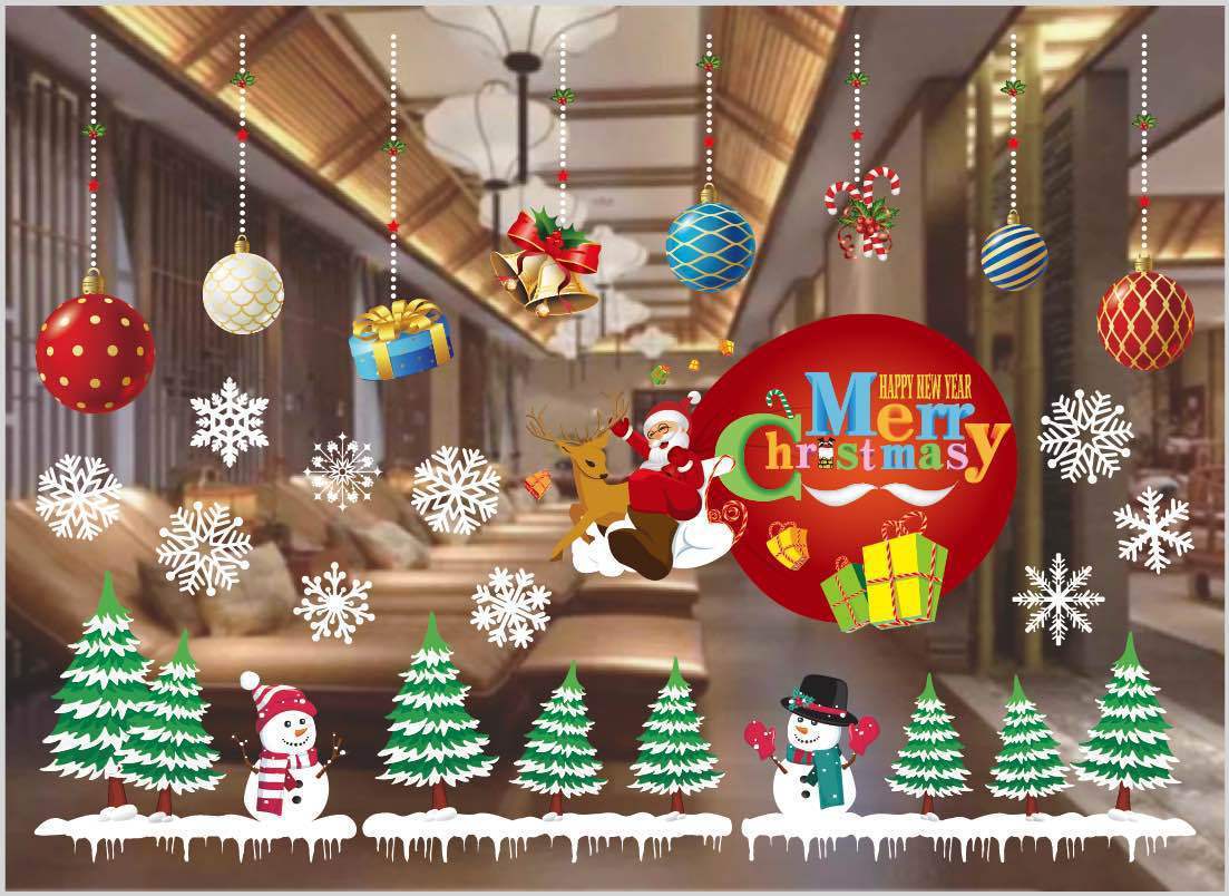 Christmas Store Window Decoration Stickers