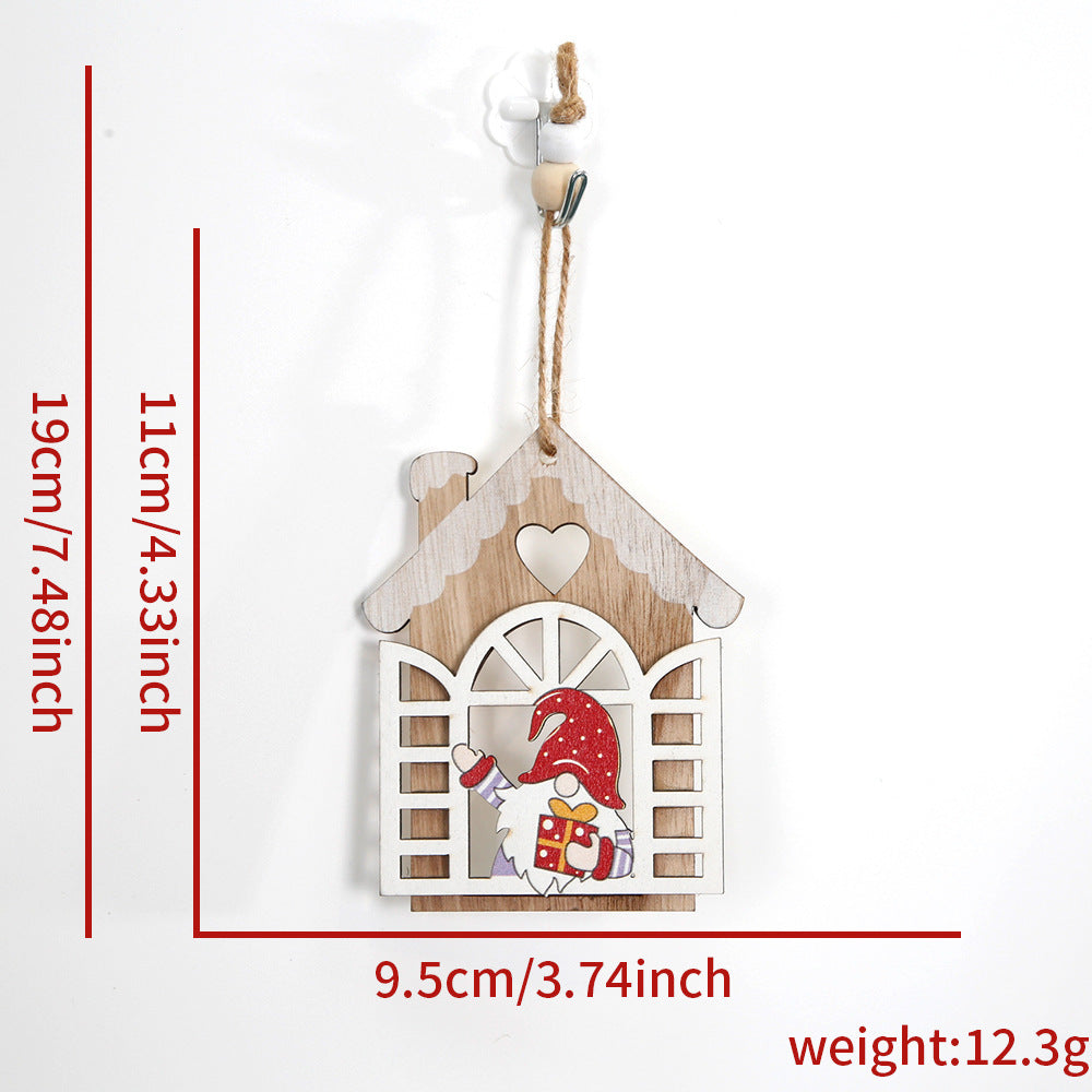 New Wooden DIY Christmas Tree Ornaments Window Elderly Ornaments