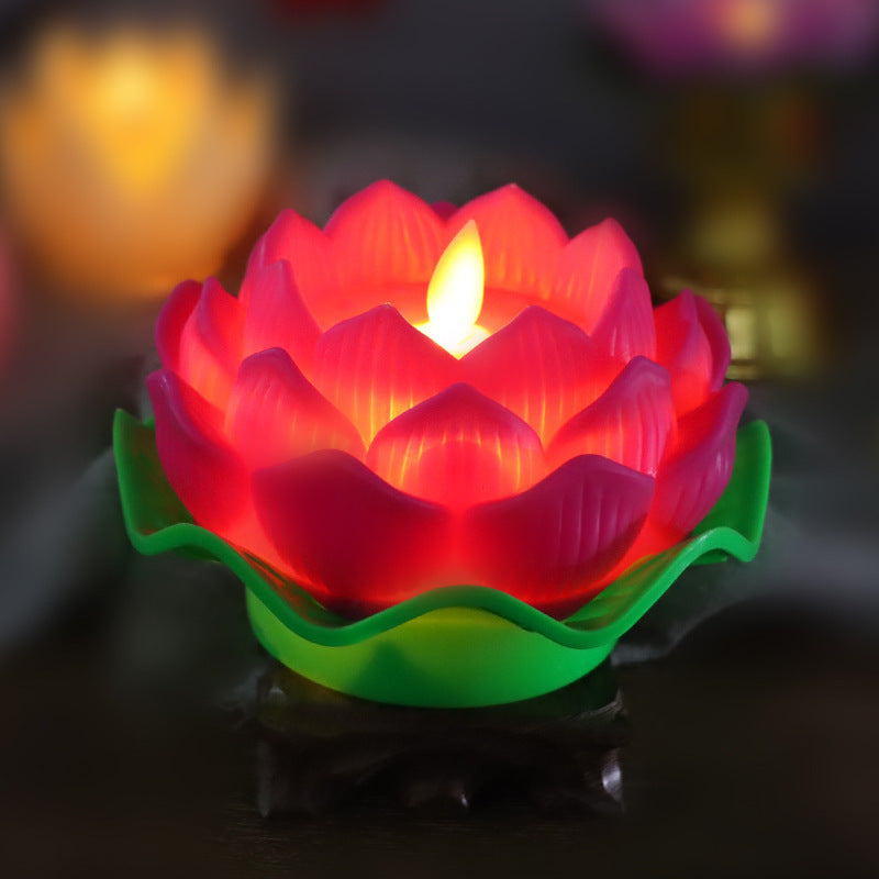 Lotus Lamp LED Candle Light Plastic Luminous Decorative Ornaments