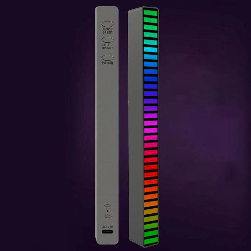 RGB Voice-Activated Music Rhythm Ambient Light with 32 LEDs and 18 Colors, Sound Control Lamp for Car and Home Decoration