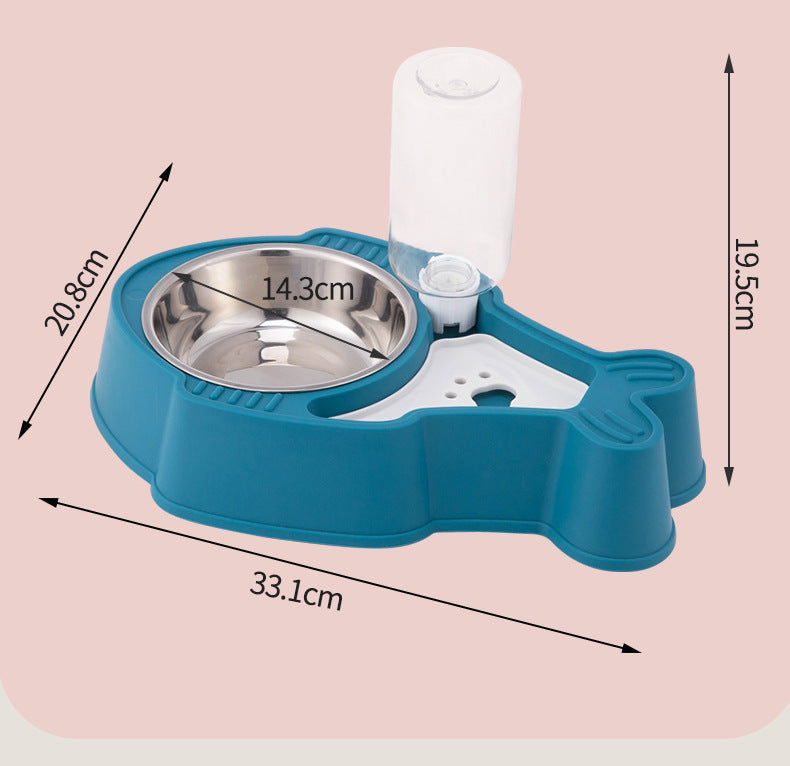Pet 2-in-1 Moisture-proof Beard Automatic Drinking Bowl