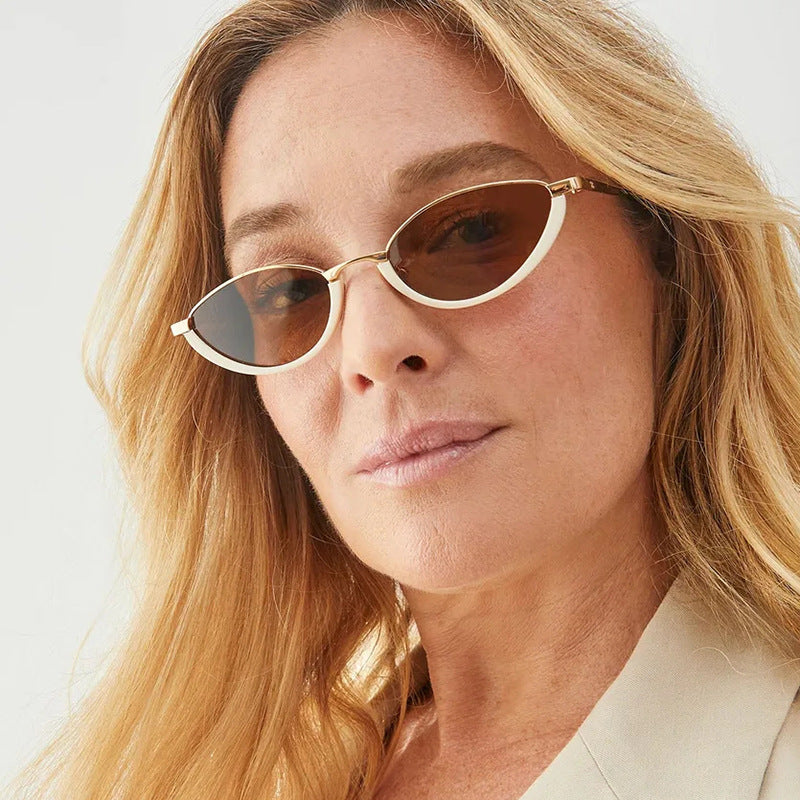 Small Frame Metal Sunglasses – Plain Sun Protection Fashion Glasses