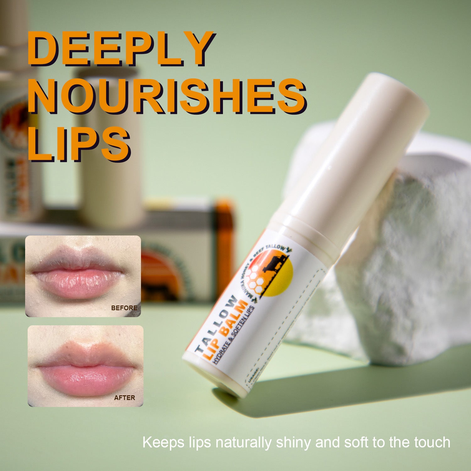Nourishing Tallow Lipstick – Moisturizing Natural Formula, 5g