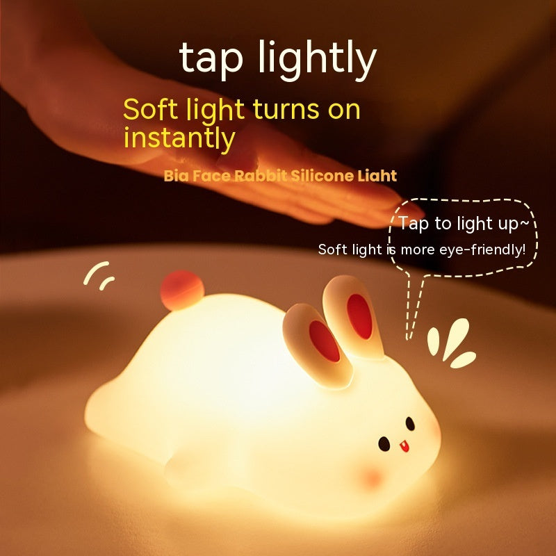 Silicone Rabbit LED Night Light With Touch Sensor Safe