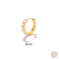 Single Golden 8MM White Opal