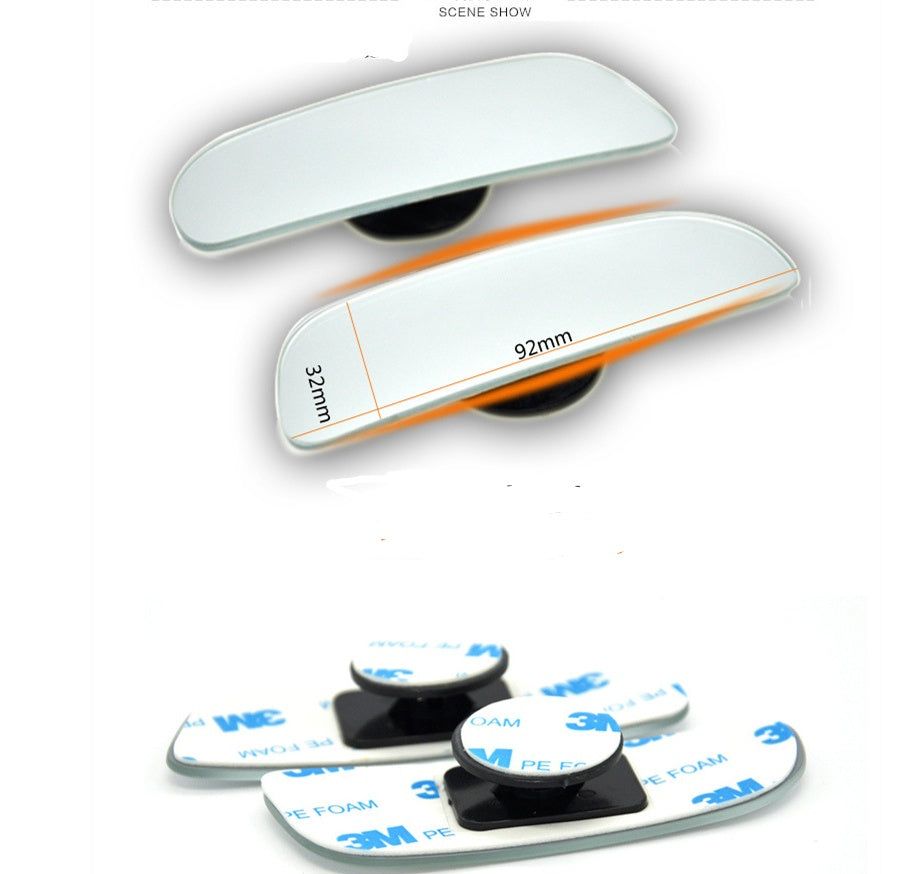 Infinity Car Rearview Mirror with Adjustable Small Round Blind Spot Mirror, Wide-Angle Auxiliary Reflective Lens