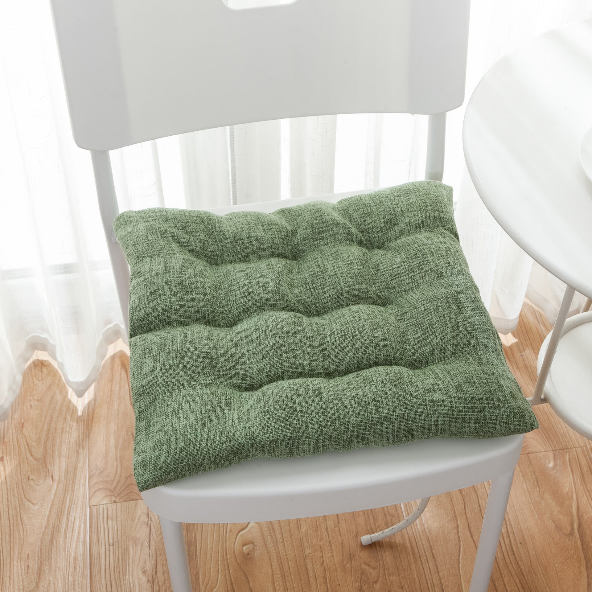 Simple Nordic Solid Color Linen Thickened Seat Cushion