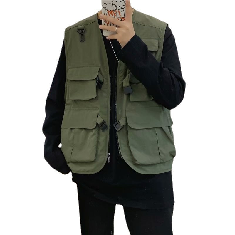Tactical Vest Men And Women Tide Brand Trend Hip-hop Waistcoat Vest Jacket Autumn