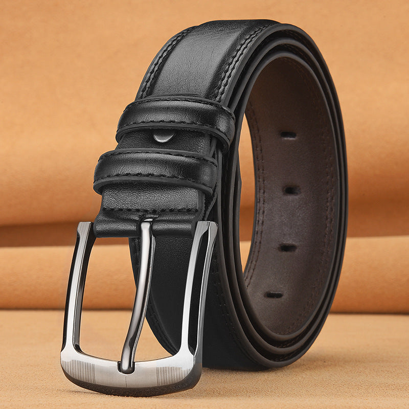Men's Cowhide Pin Buckle Belt – Business & Leisure