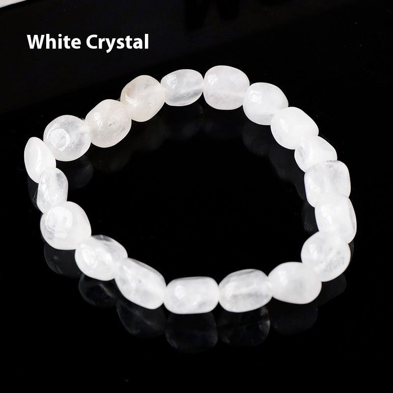 Natural Amethyst Large Particle Gravel Rolling Stone Bracelet