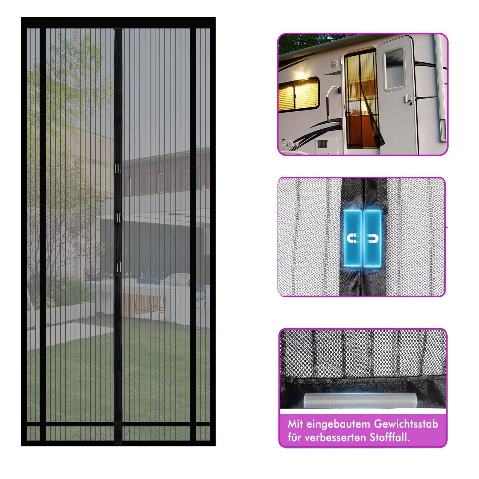 Fly Screen Door Insect Screen Door Curtain Magnetic Curtain Balcony Door 220x100cm