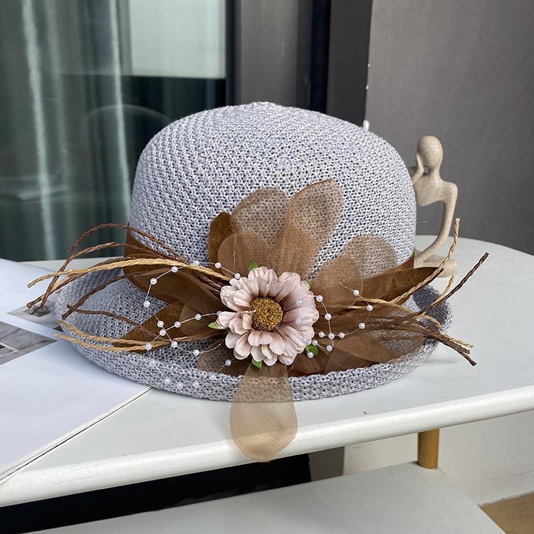 Cotton And Linen Knitted Curling Bucket Hat For Women