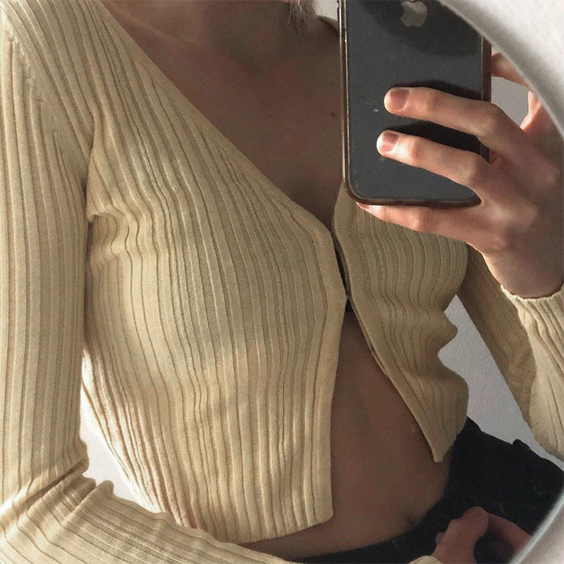 Ribbed Crop Top – Long Sleeve