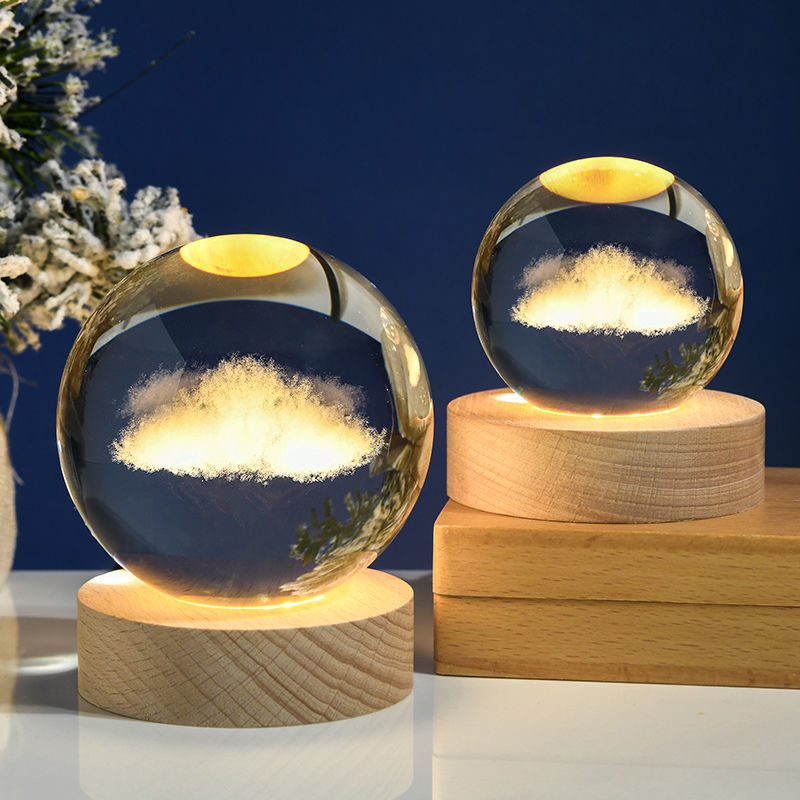 Luminous Starry Sky Moon and Planets Crystal Ball Night Lamp Projection Light