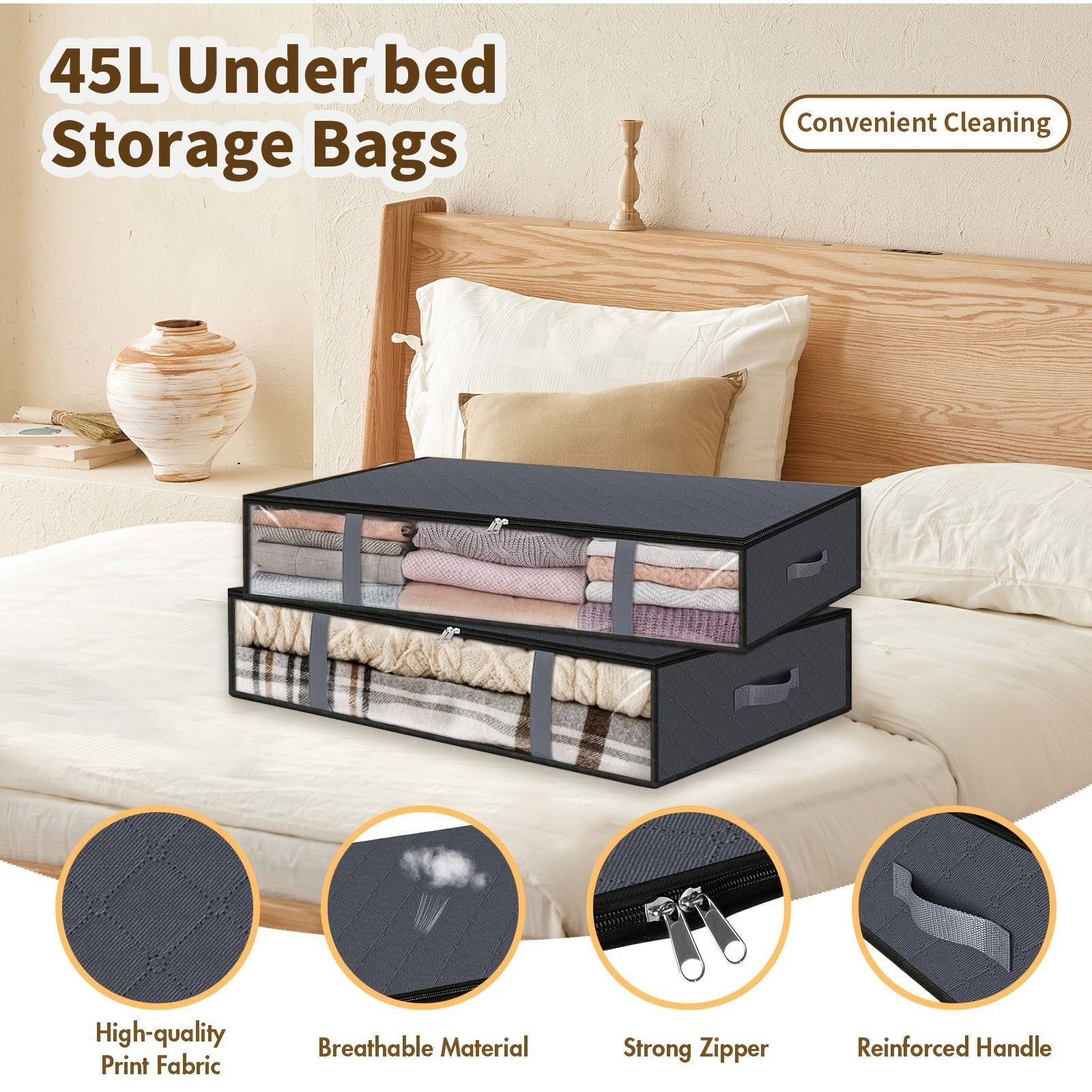Foldable Large Capacity Moisture-proof Clothes Quilt Bed Bottom Buggy Bag
