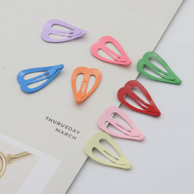 Oil Dripping Spray Paint Side Clip Bang Clip Love Children's Hair Accessories