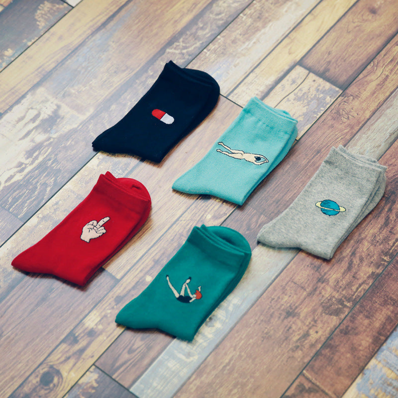 Women's Cartoon Fashion Candy Color Socks