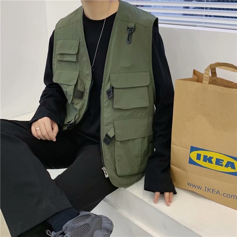 Tactical Vest Men And Women Tide Brand Trend Hip-hop Waistcoat Vest Jacket Autumn