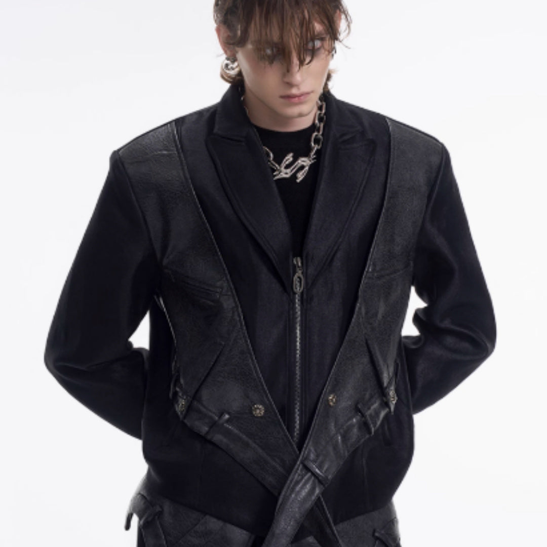 Niche Fake Two Pieces Dark Style Suit Jacket Men's Spring
