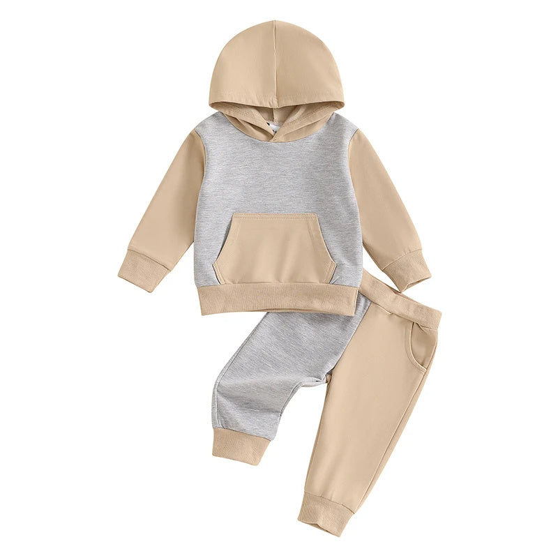 Boys Long Sleeve Ribbed Cotton Two Piece Set Regular Fit