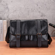 Men's Korean Style PU Leather Backpack Solid Black Daily