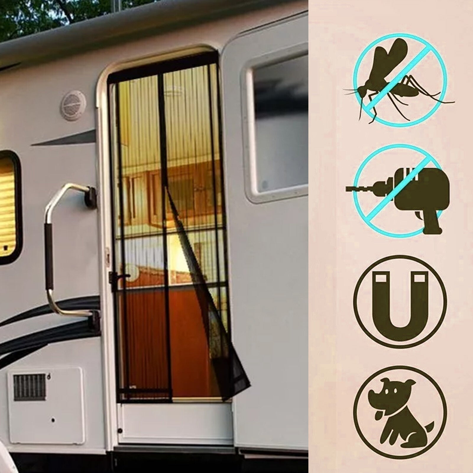Fly Screen Door Insect Screen Door Curtain Magnetic Curtain Balcony Door 220x100cm
