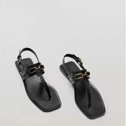 Summer New Women’s Casual One-Word Buckle Flat Flip-Flop Sandals