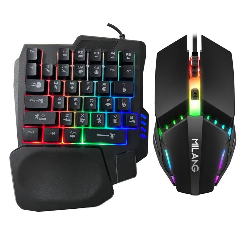 Single-Handed Mechanical Keyboard & Mouse Combo – Gaming Set