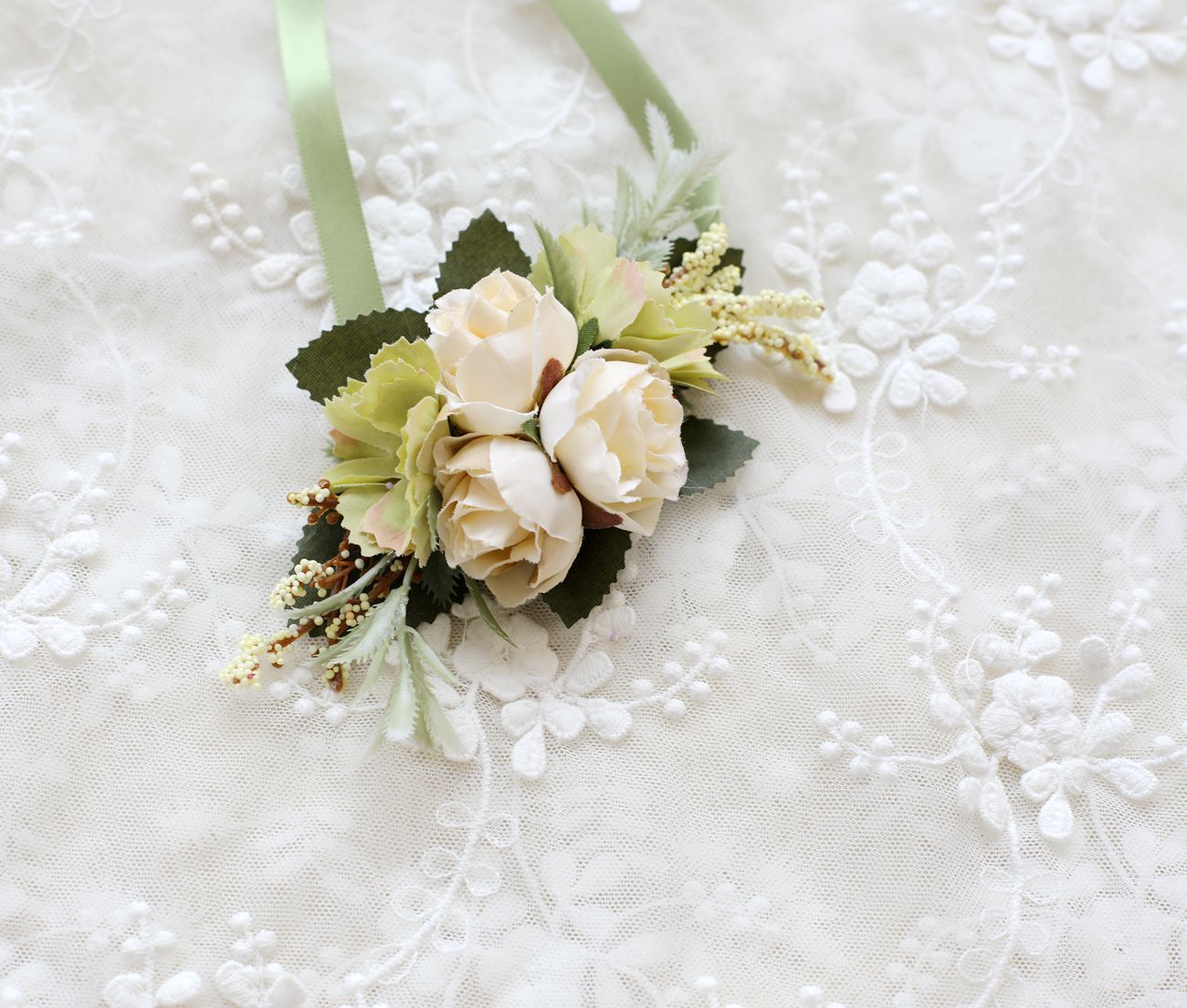Wedding New Bridesmaid Wrist Flower Simulation Flower Groom Best Man Corsage