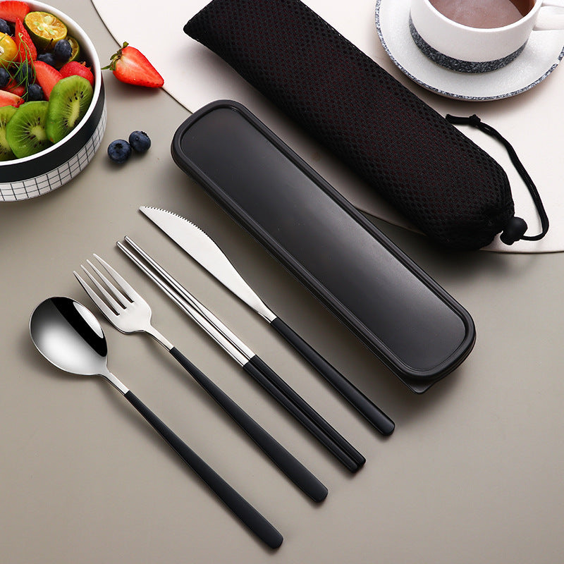 304 Stainless Steel Flatware Set With Case For Camping