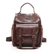 Women's Vintage PU Leather Drawstring Backpack Travel Bag