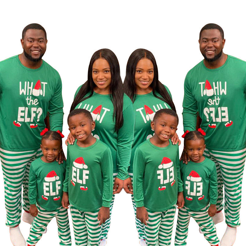 Christmas Print Round Neck Long Sleeve Fashion Casual Parent-Child Suit