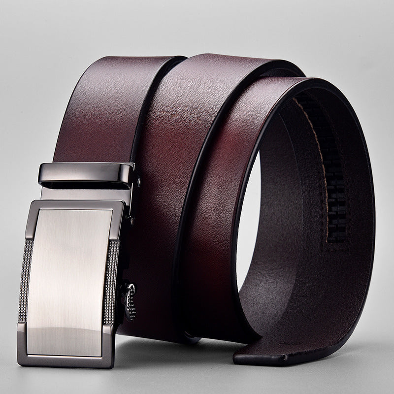 Genuine Leather Business Belt – Automatic Alloy Buckle