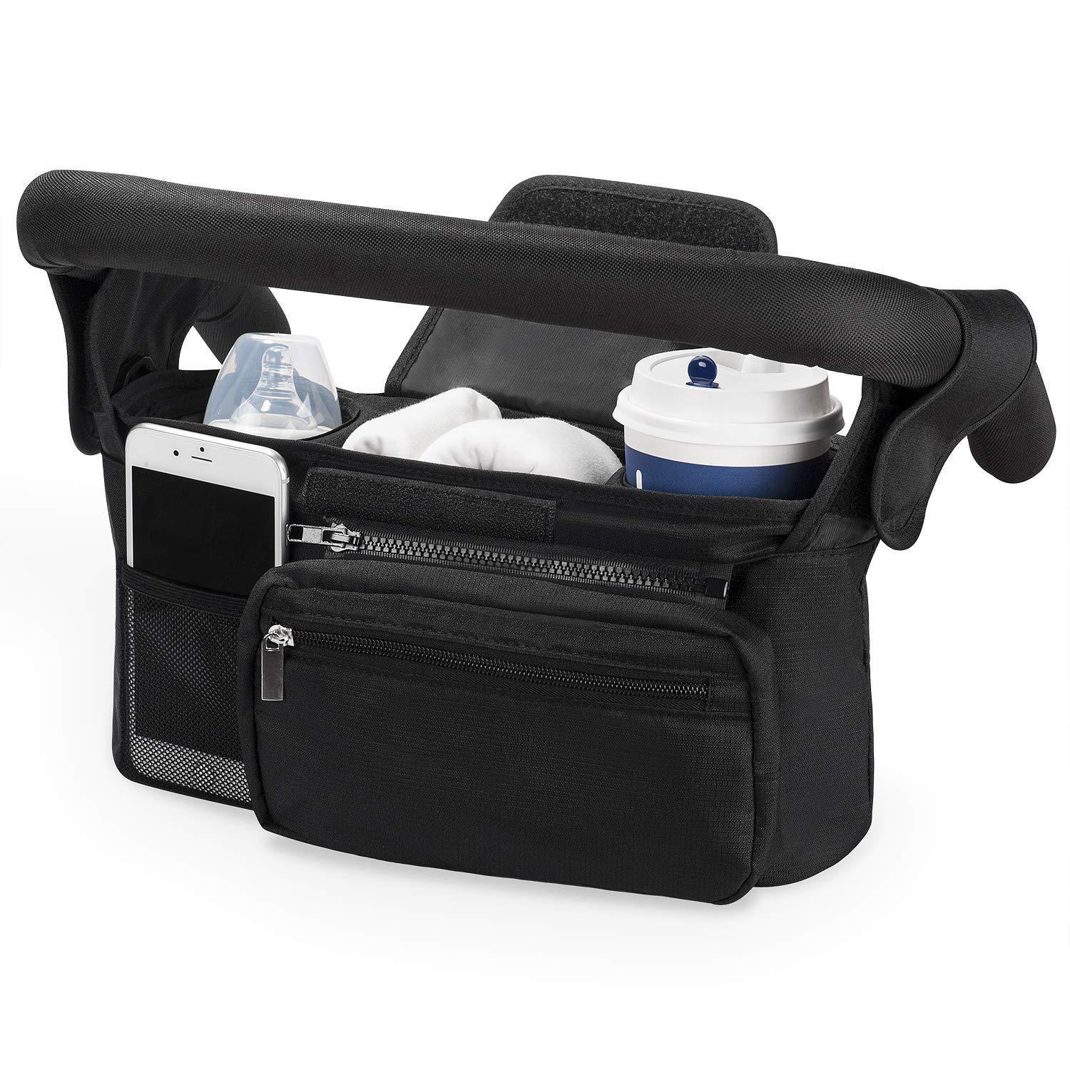 Waterproof Stroller Organizer Bag – Universal, Cup Holders