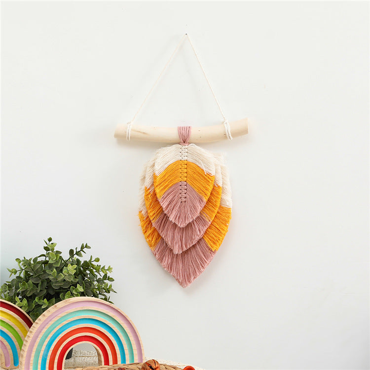 Home Nordic Room Ornament Leaves Hand-woven