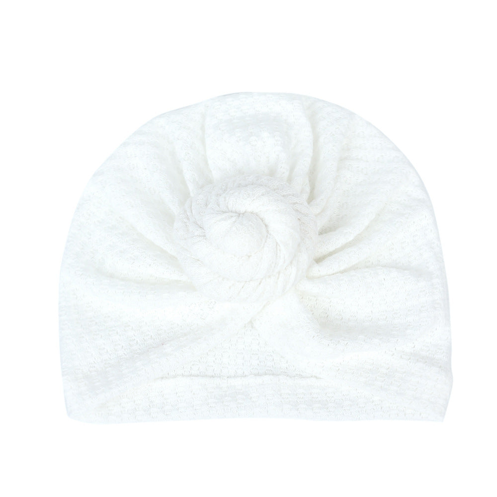 Children's Waffle Solid Color Baby Hat Elastic