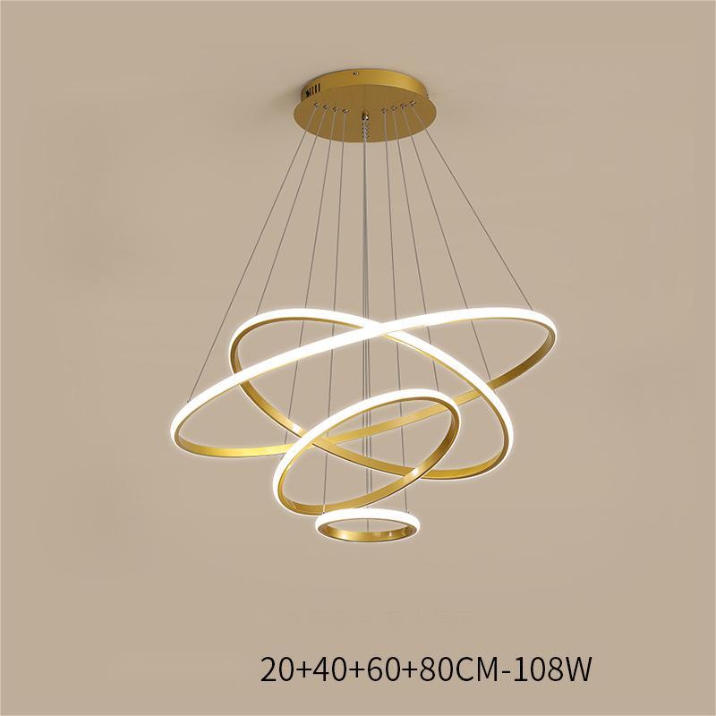 Intelligent Simple Household Iron Chandelier – Bluetooth & App-Controlled LED Lighting for Living & Dining Rooms