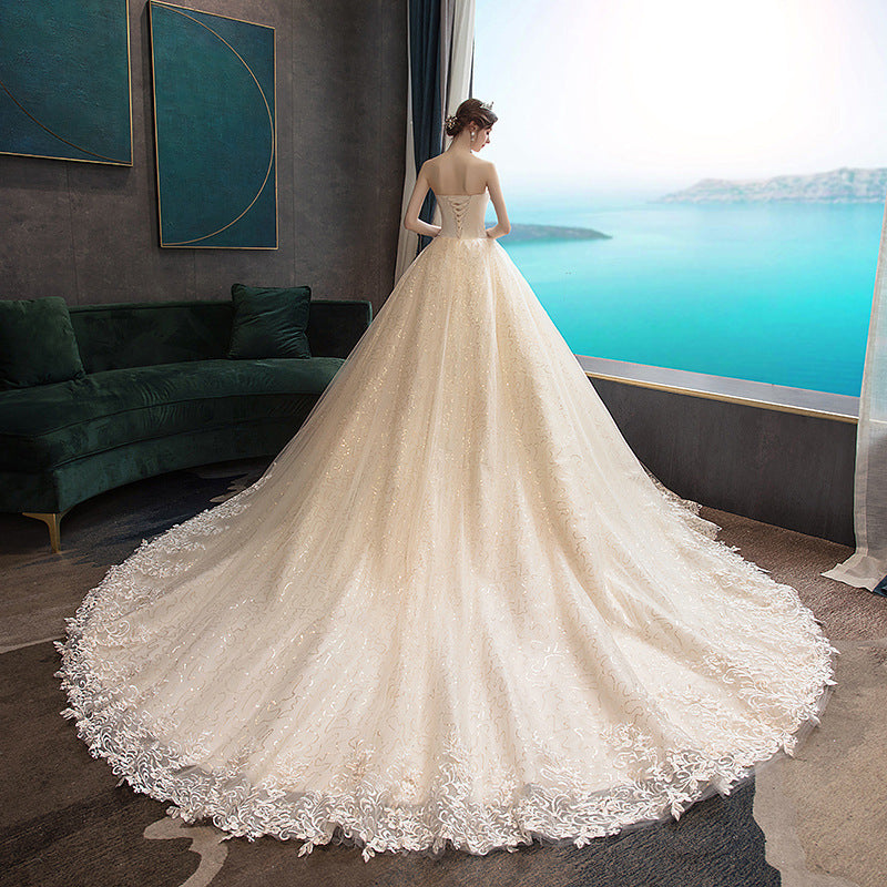 Lightweight Elegant Polyester Fiber Wedding Dress for Going Out