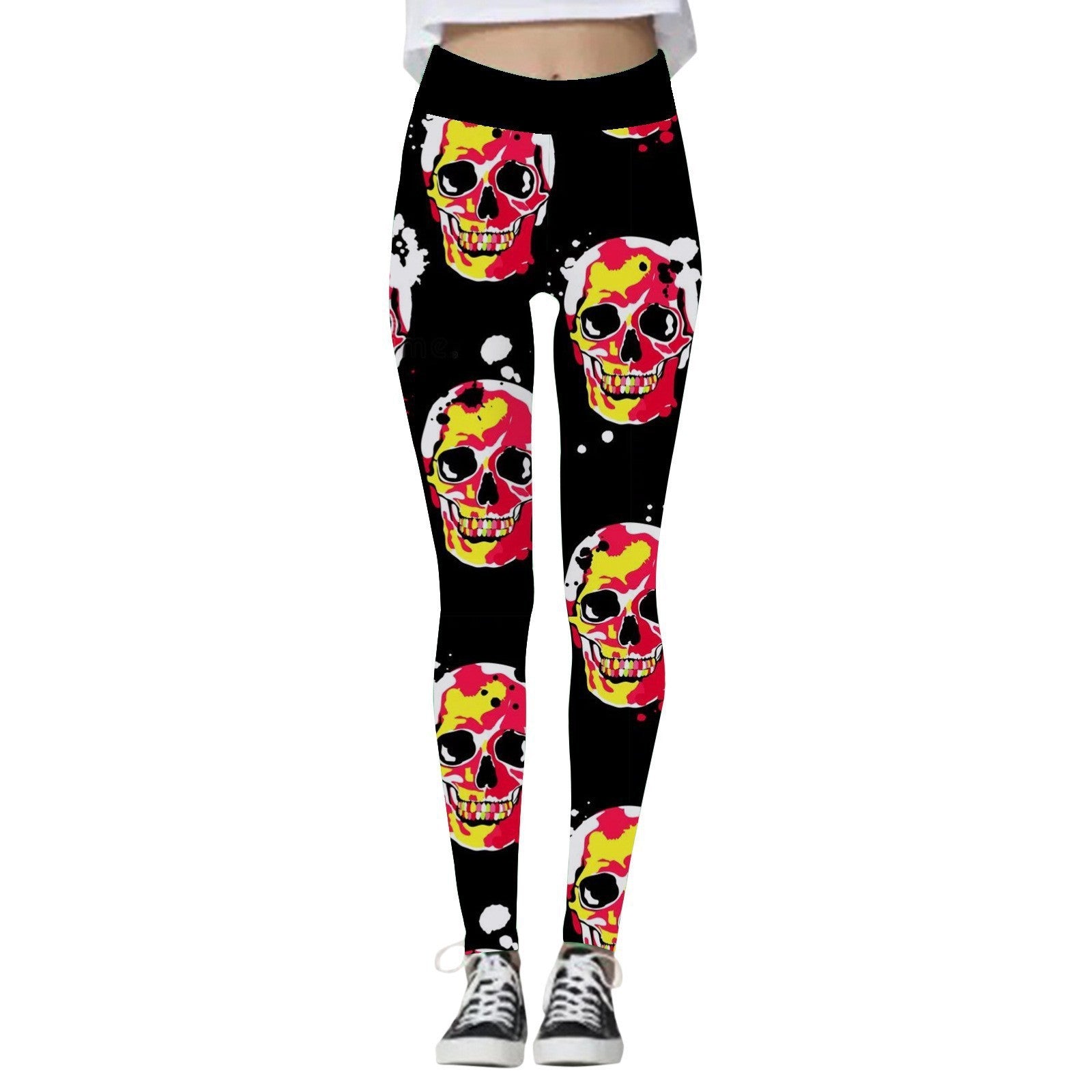 Halloween Women's Yoga Pants Pumpkin Skull