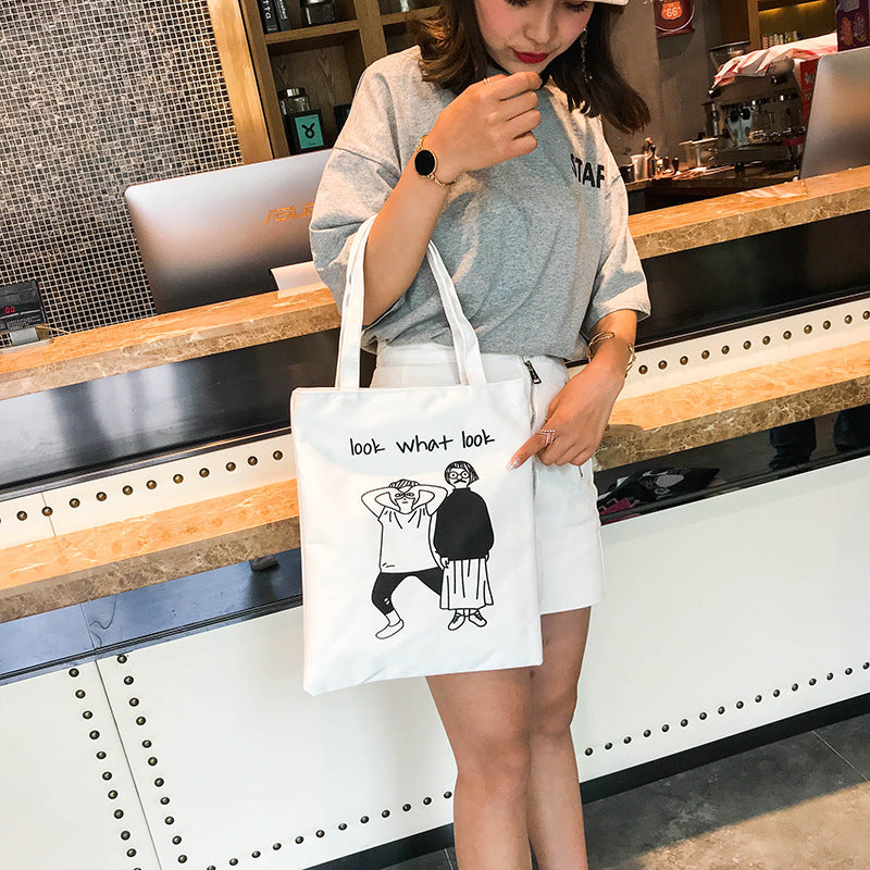 New Fashion Student Canvas Shopping Bag – Stylish, Durable & Spacious