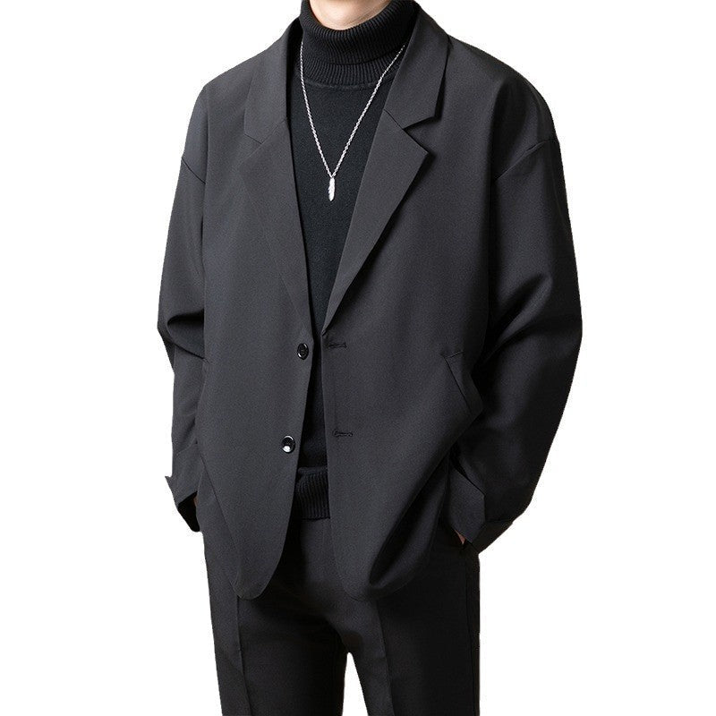 Unisex Relaxed Fit Casual Suit Jacket Polyester Blend