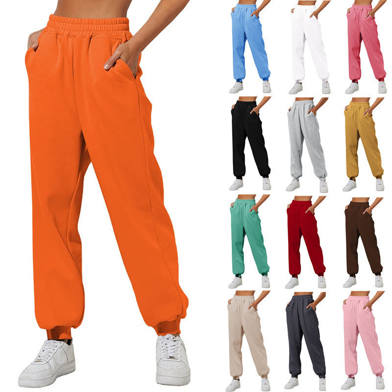 Solid Color Polyester Fashion Pants – Simple Everyday Style