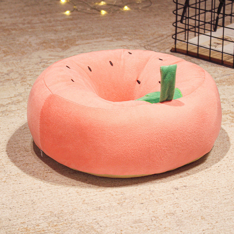 Thickened Round Cartoon Plush Futon Seat Cushion