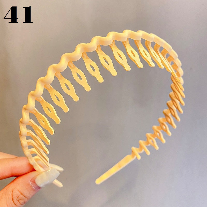 Simple Serrated Non-slip Solid Color Hair Headband