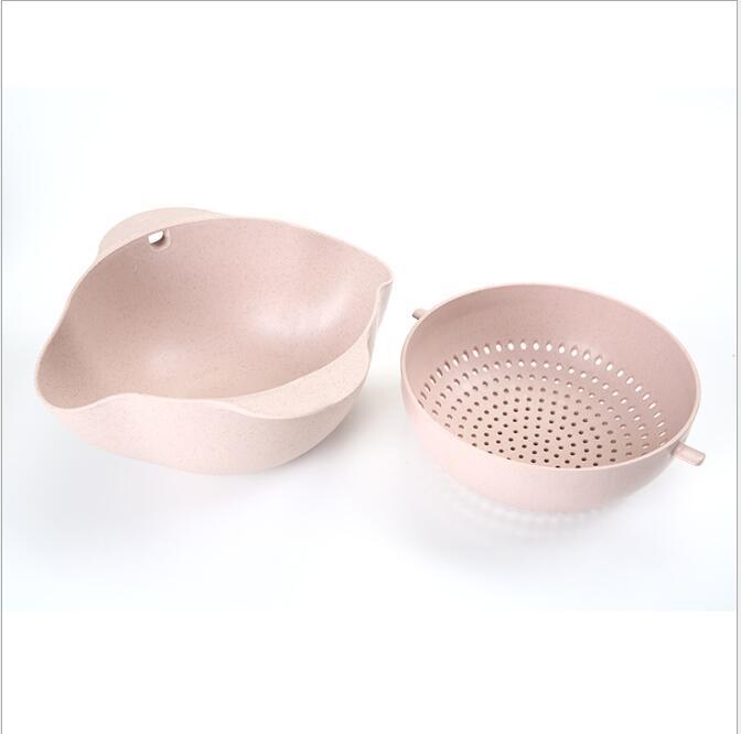 Kitchen Laundry Organizer Thickening Home Kitchen Plastic Rice Fruit Washing Basket