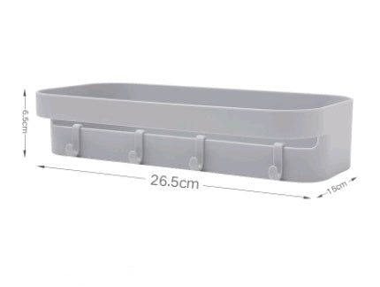 Punch-Free Bathroom Shelf – Seamless Wall-Mounted Rectangular Storage Rack