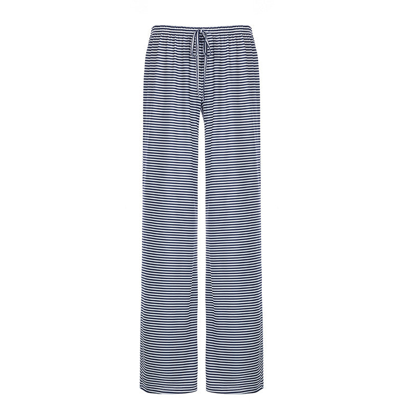 Women’s Striped Wide-Leg Pants – Y2K Lace-Up High-Waist Casual Trousers