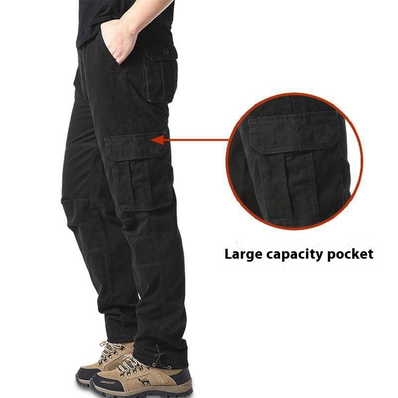 Men’s Plus Size Cargo Trousers – Cotton Multi-Pocket Wear-Resistant Work Pants