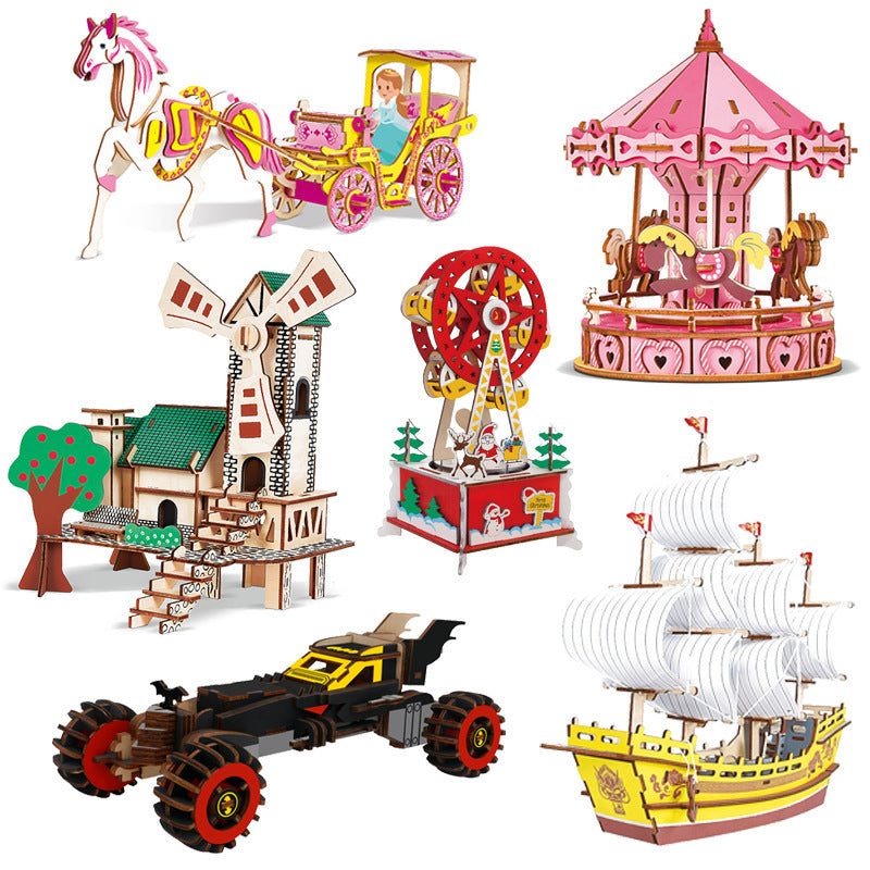 3d Boat Simulation Model Hand Assembled Wooden Ornaments