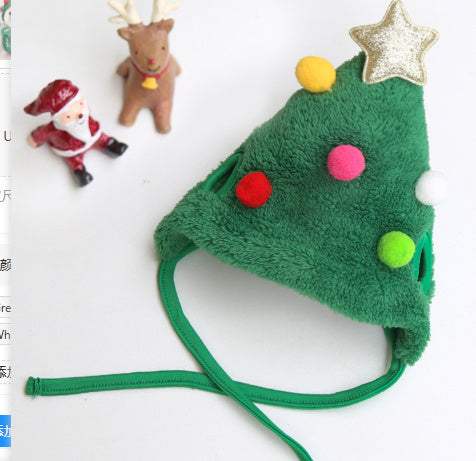 Dog Cat Pet Christmas Hat Saliva Towel Bib Pomeranian Autumn And Winter Clothes
